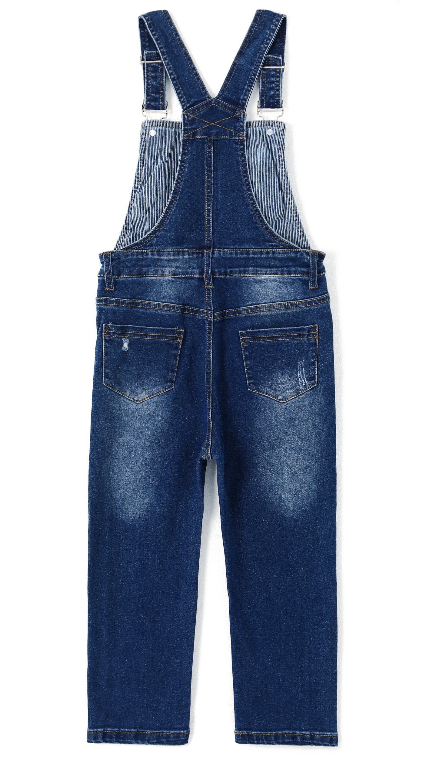 Little Boys Slim Fit Jeans Ripped Bib Pocket Fashion Denim Overalls