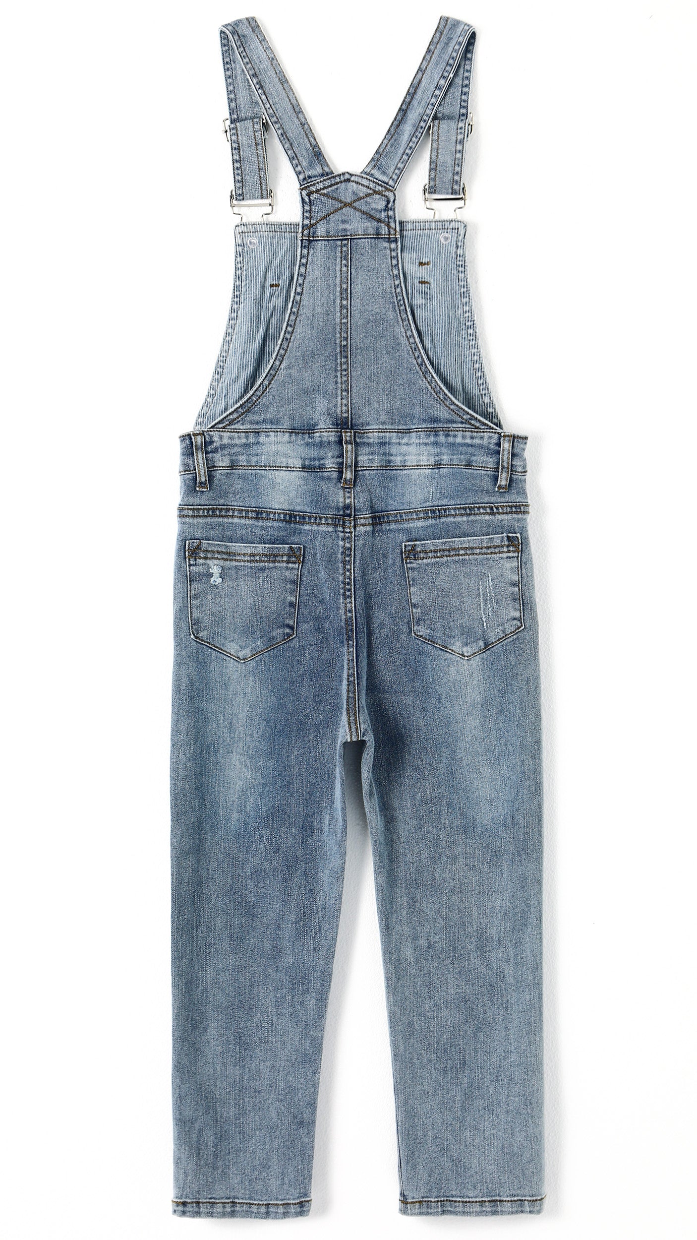 Little Boys Slim Fit Jeans Ripped Bib Pocket Fashion Denim Overalls