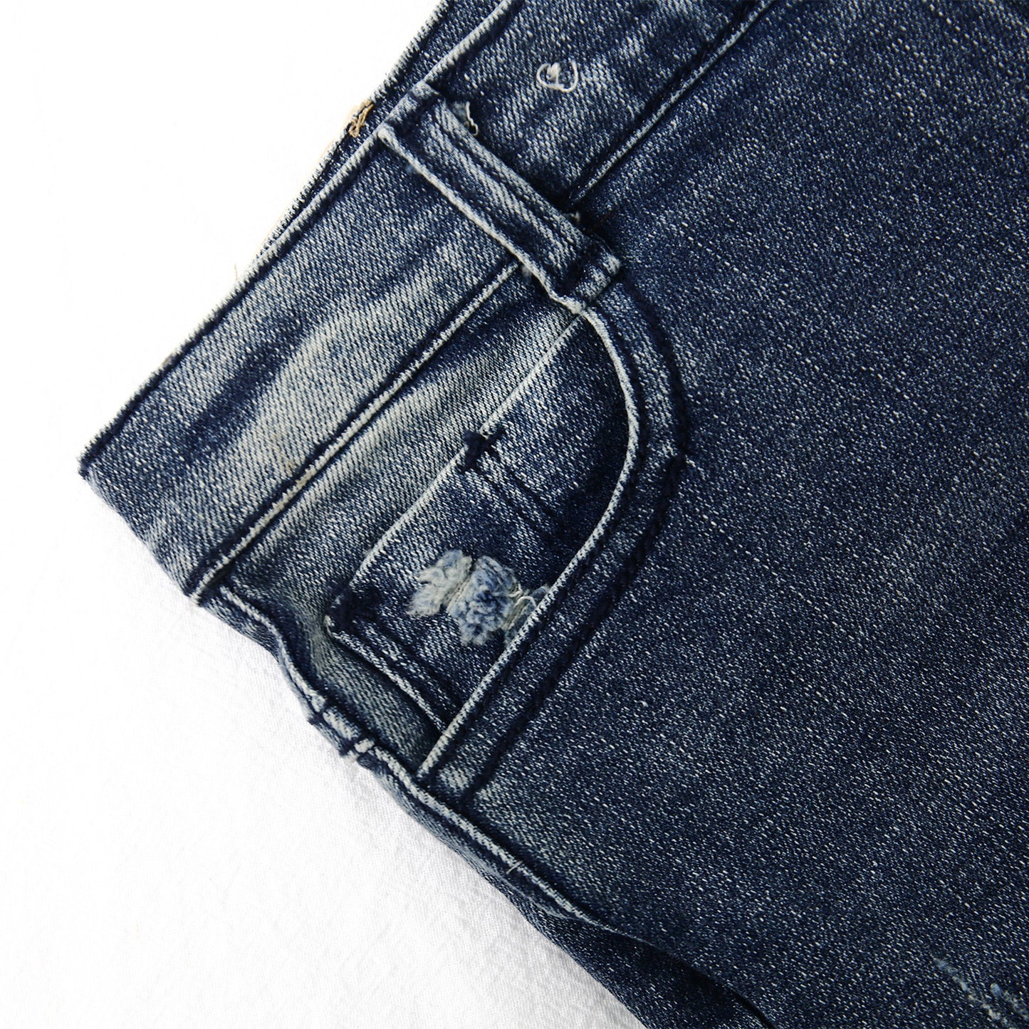 Baby Little Boy Slim Fit Jeans Little Kid Ripped Elastic Band Inside Denim Pants