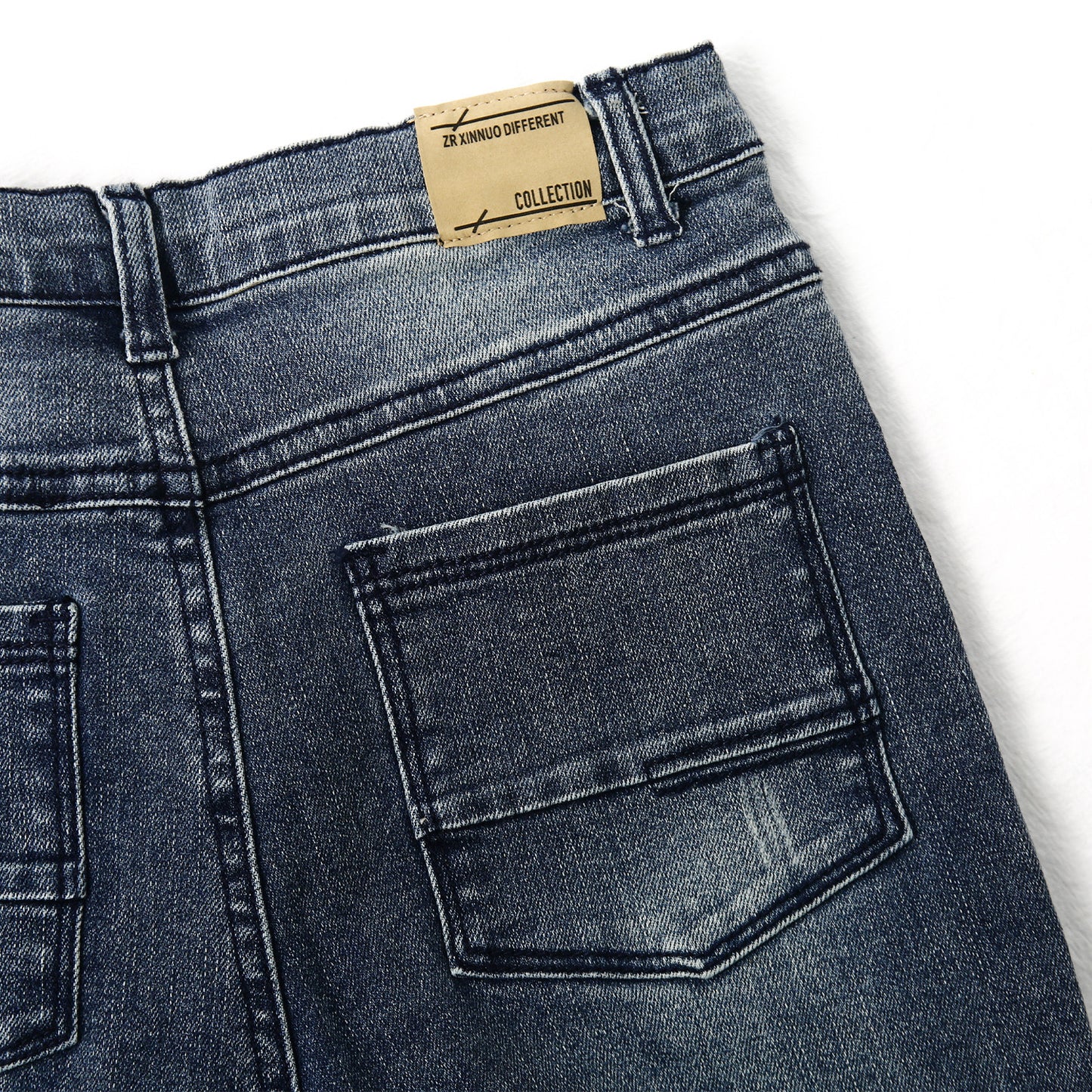 Baby Little Boy Slim Fit Jeans Little Kid Ripped Elastic Band Inside Denim Pants