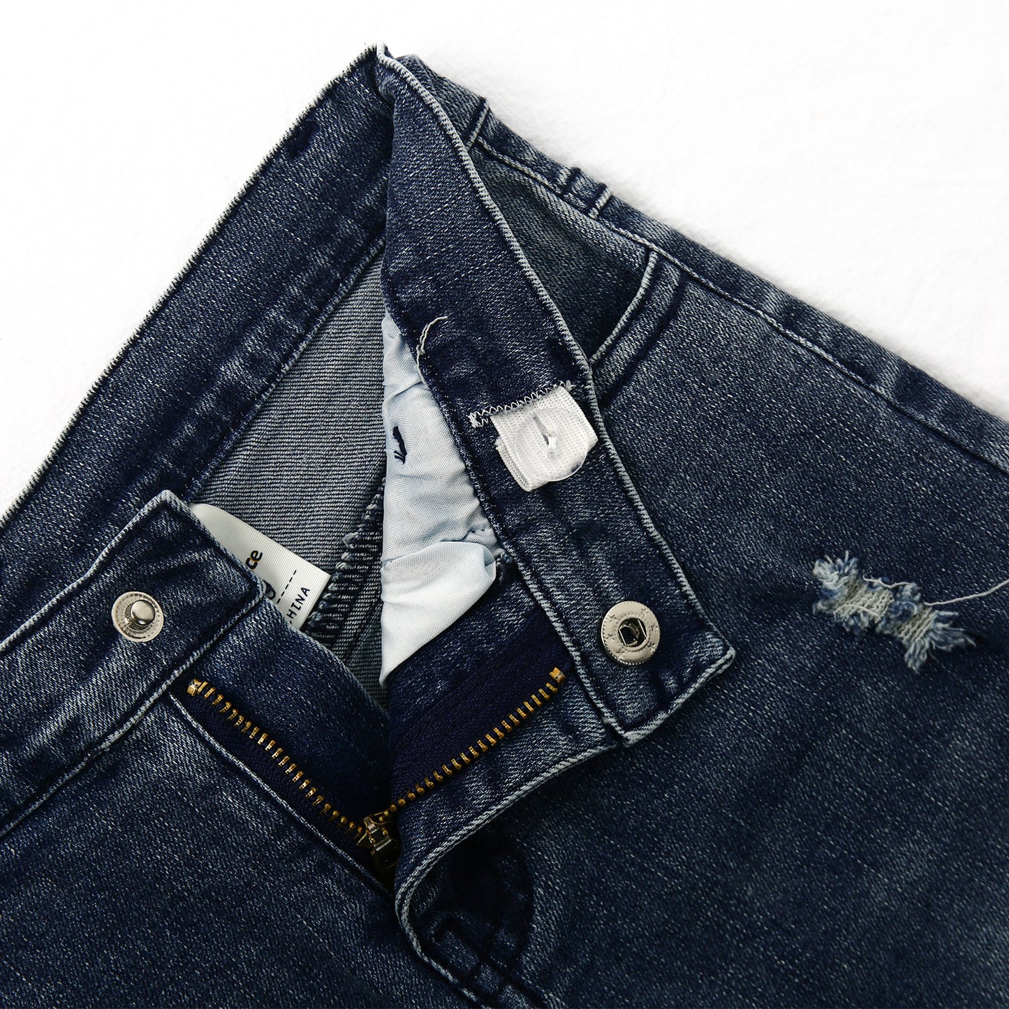 Baby Little Boy Slim Fit Jeans Little Kid Ripped Elastic Band Inside Denim Pants