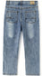 Baby Little Boy Slim Fit Jeans Little Kid Ripped Elastic Band Inside Denim Pants