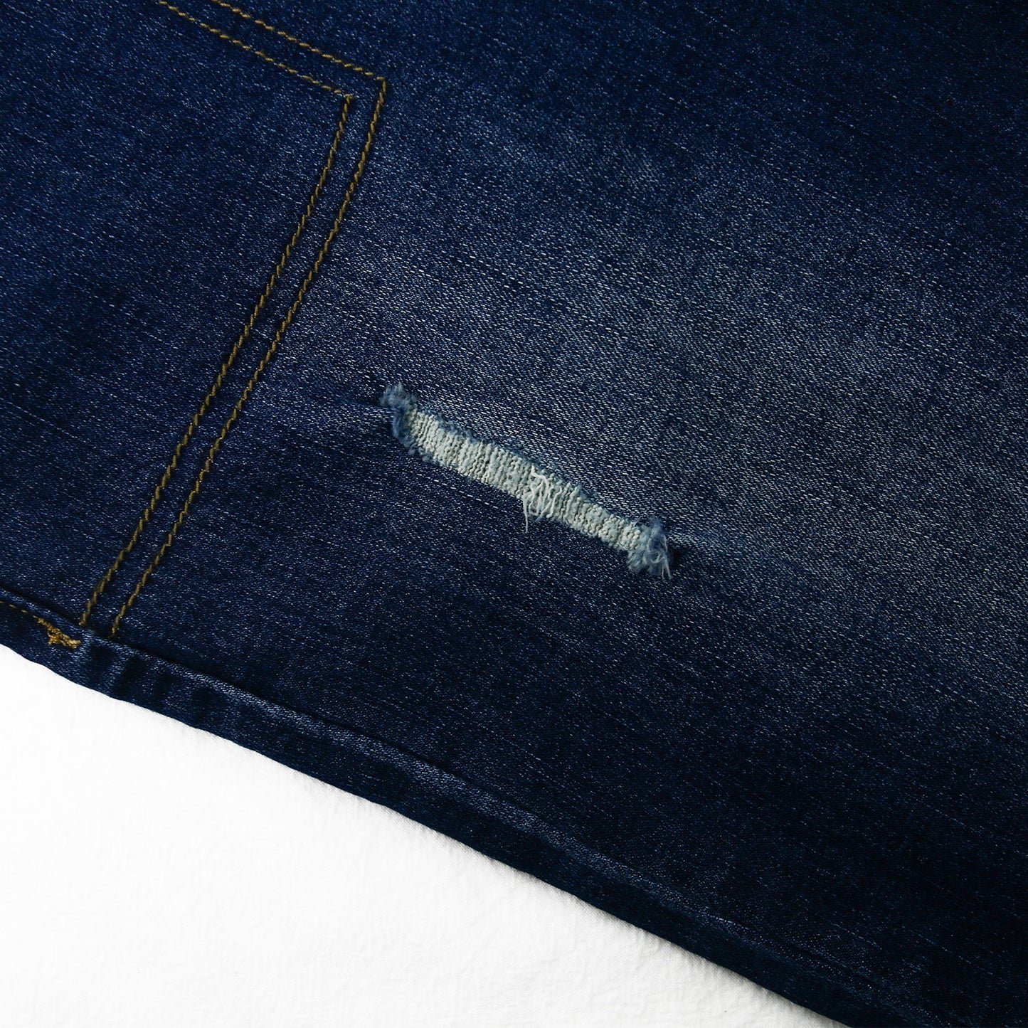 Boys Denim Overalls Ripped Holes Elastic Band Inside Jeans Workwear
