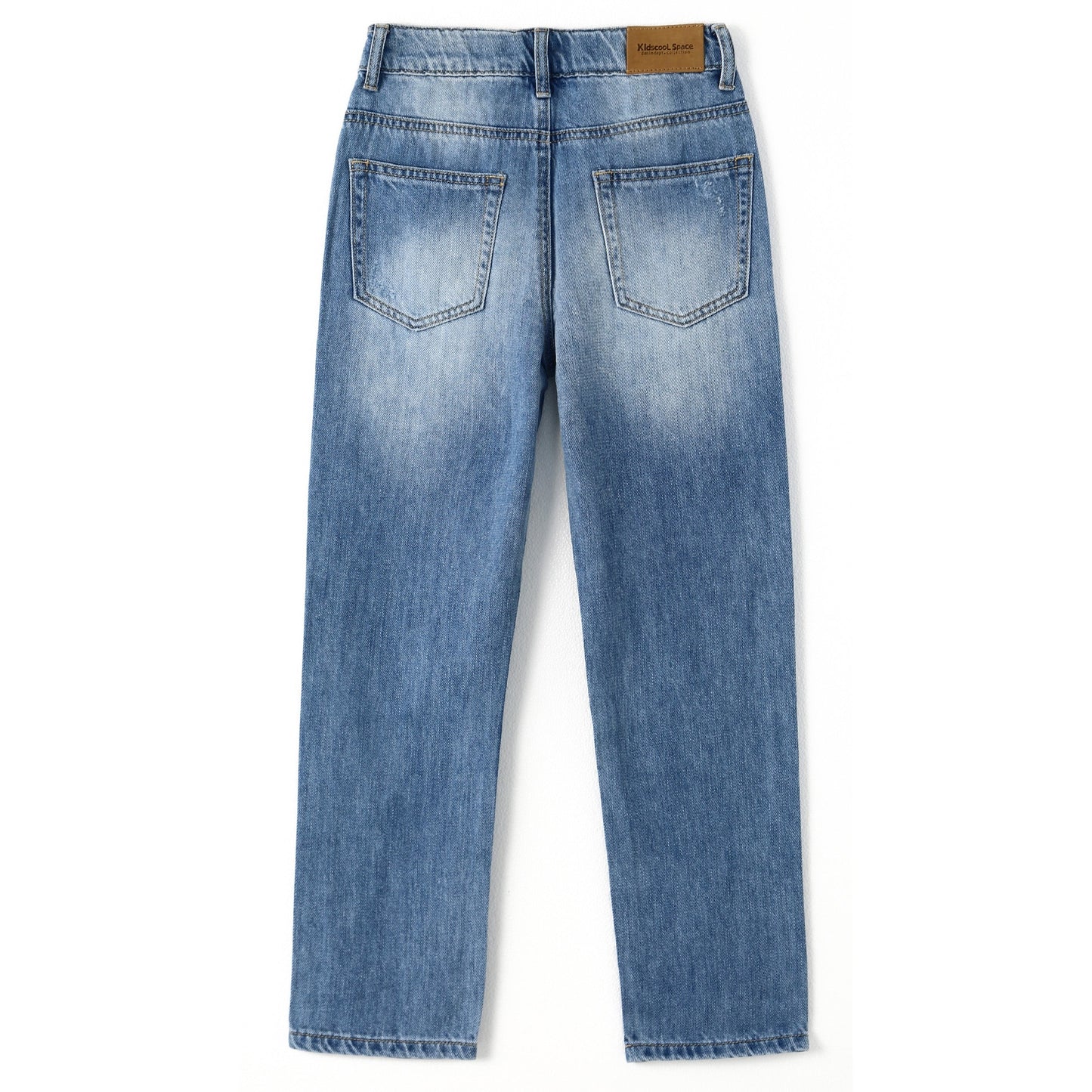 Girls Jeans,Kids Elastic Band Inside Ripped Denim Pants