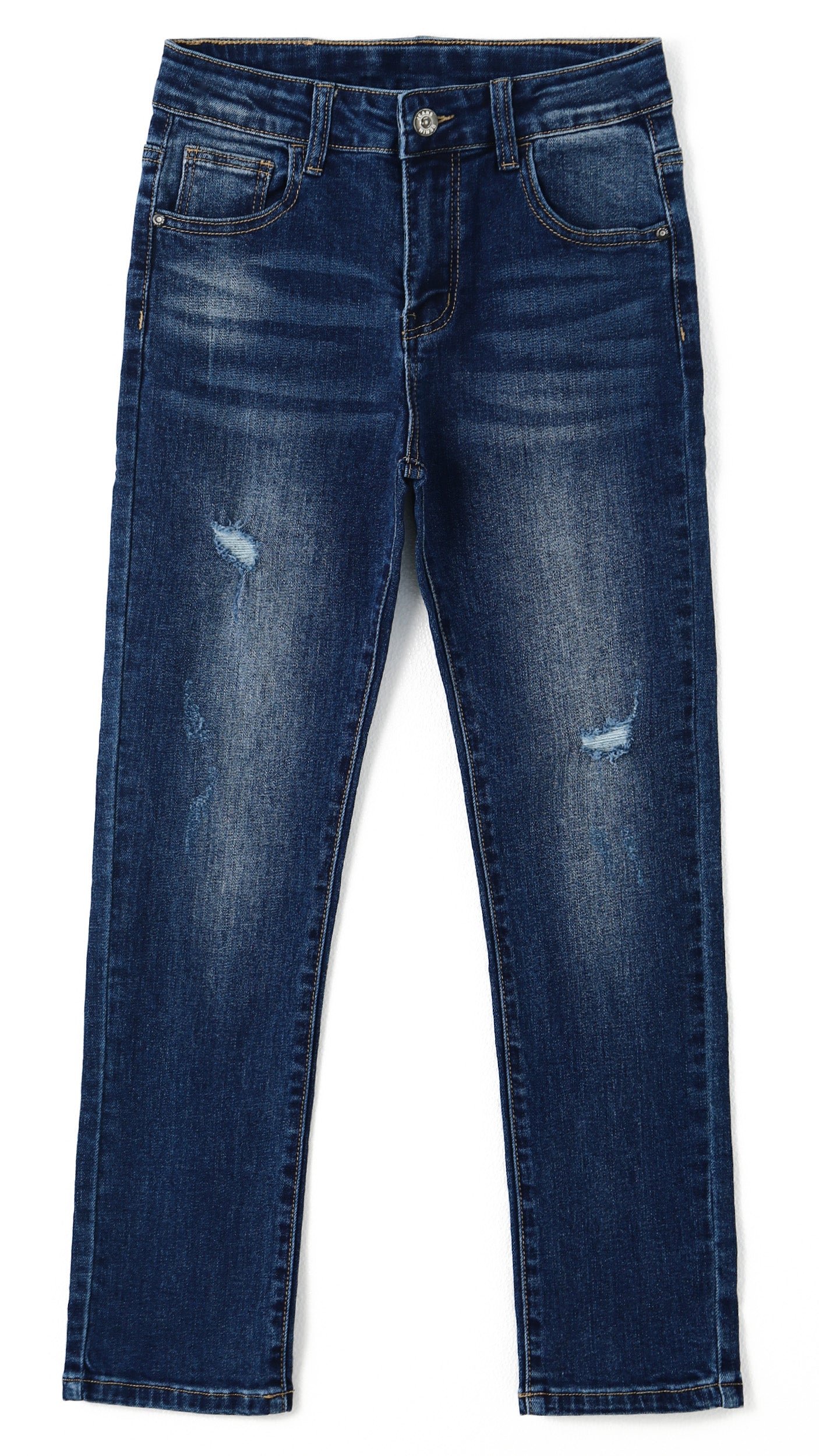 Boy Jeans Kids Elastic Band Inside Ripped Slim Fit Denim Pants