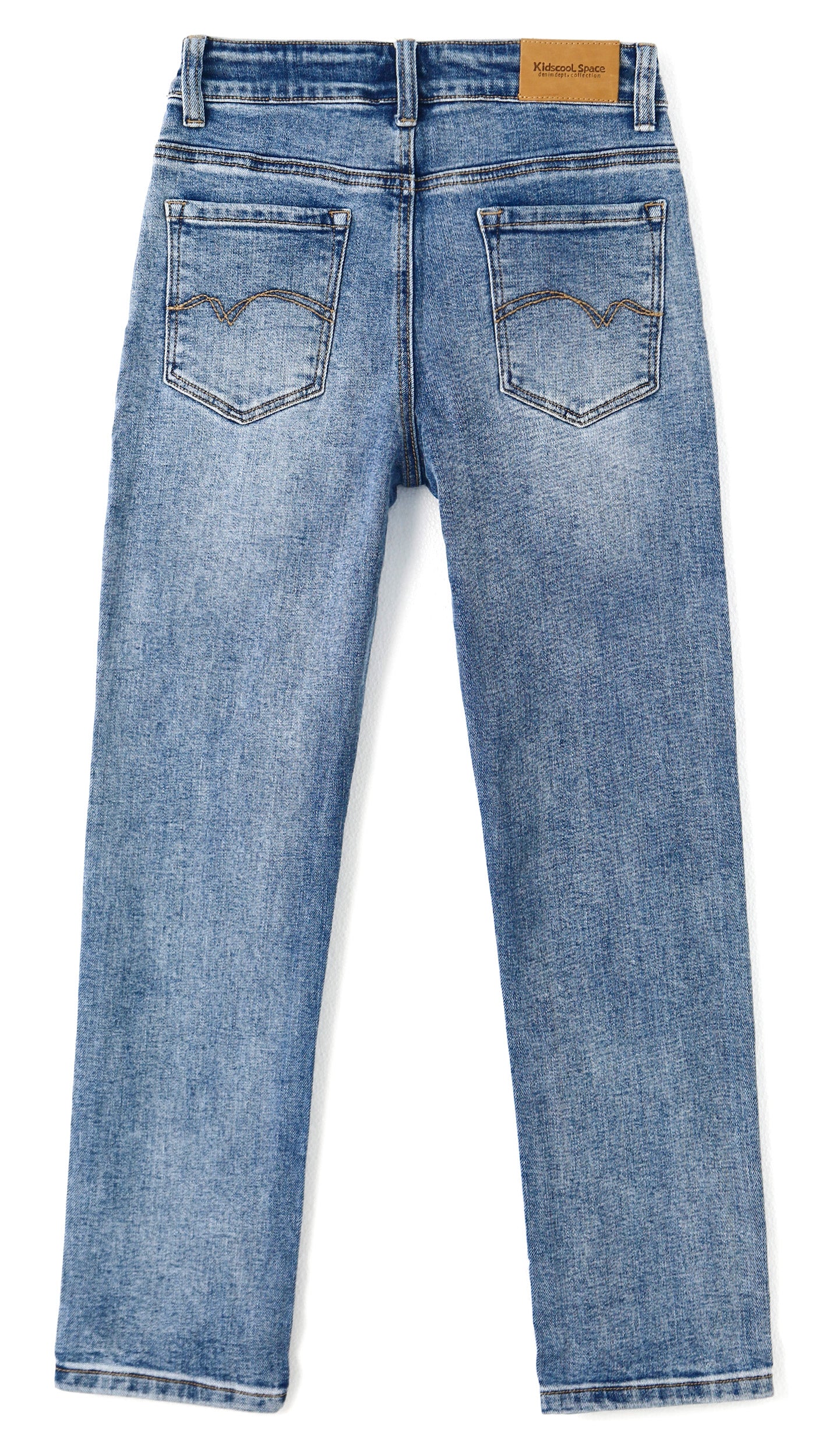 Boy Jeans Kids Elastic Band Inside Ripped Slim Fit Denim Pants