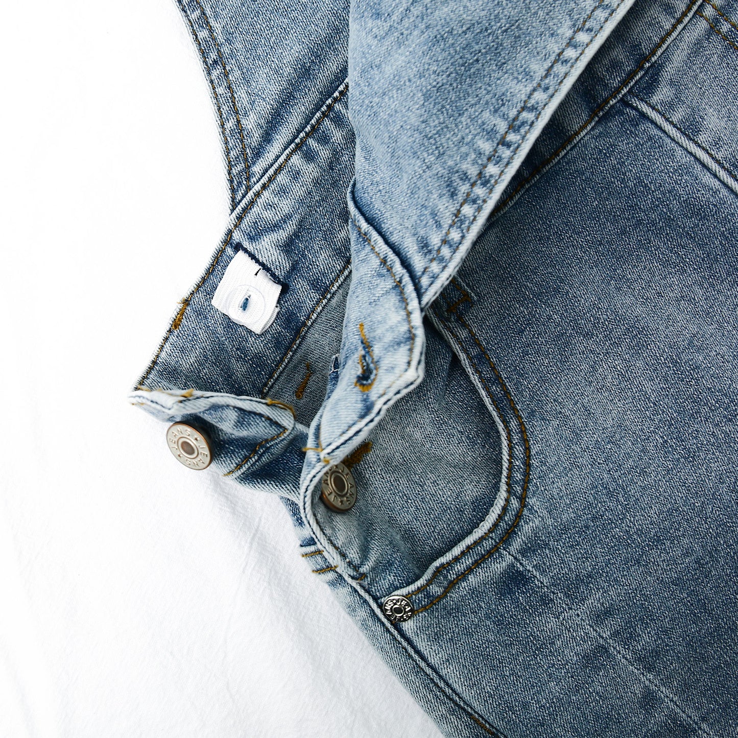 Girls Denim Overalls,2 Layers Raw Edge Hem Squared Pockets Jean Dungarees Pants
