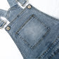 Girls Denim Overalls,2 Layers Raw Edge Hem Squared Pockets Jean Dungarees Pants