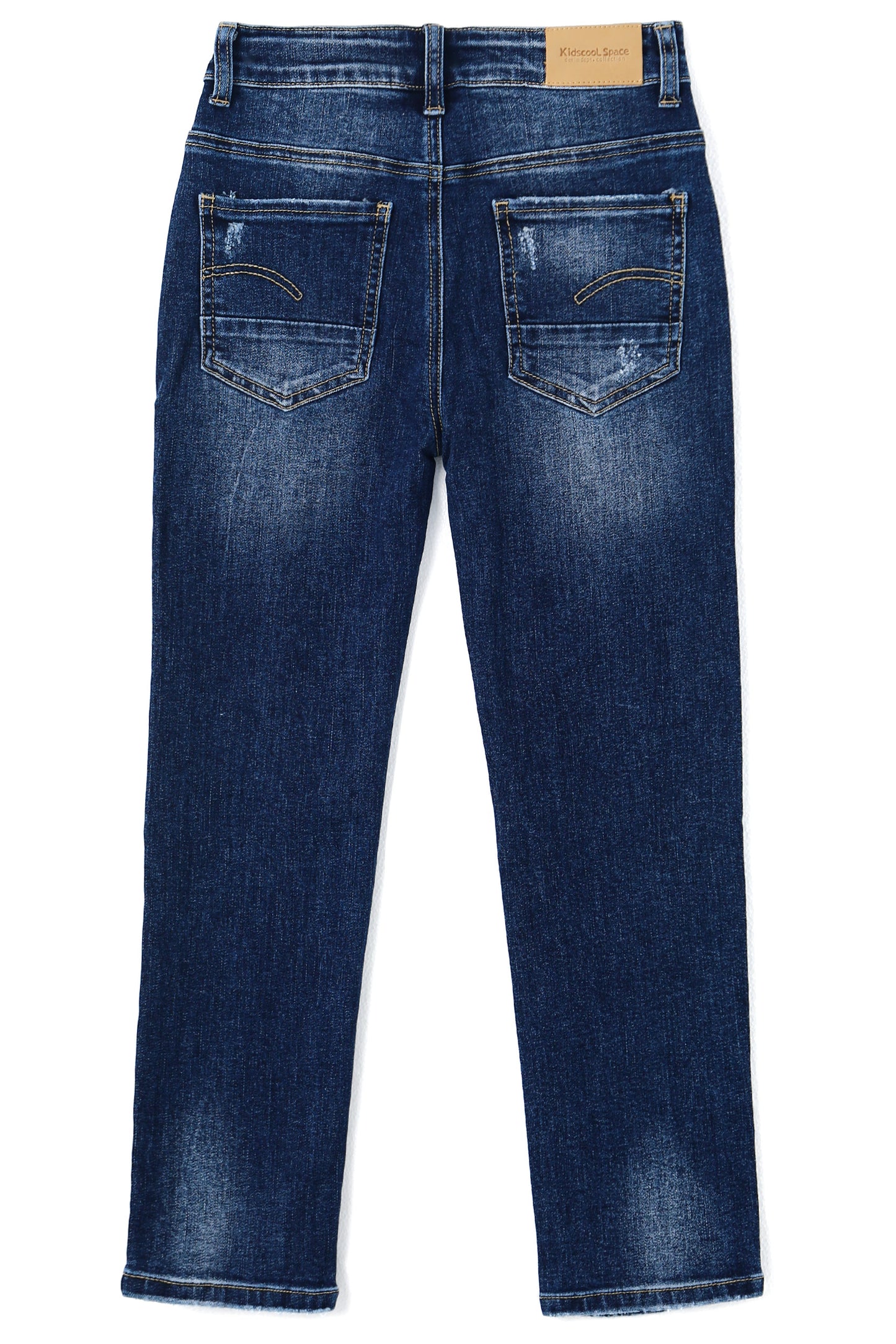 Boy Jeans Little Kid Elastic Band Inside Ripped Slim Fit Denim Pants