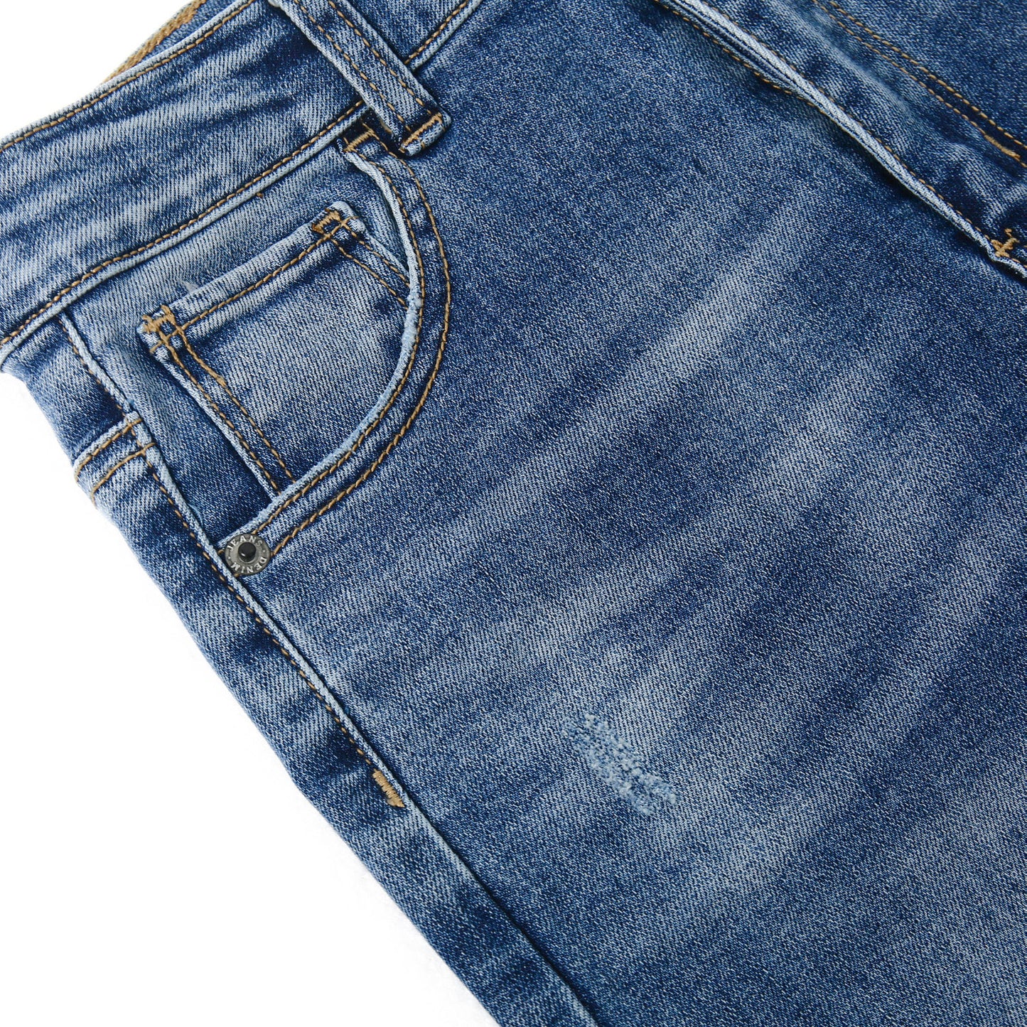 Boy Jeans Little Kid Elastic Band Inside Ripped Slim Fit Denim Pants