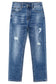 Boy Jeans Little Kid Elastic Band Inside Ripped Slim Fit Denim Pants