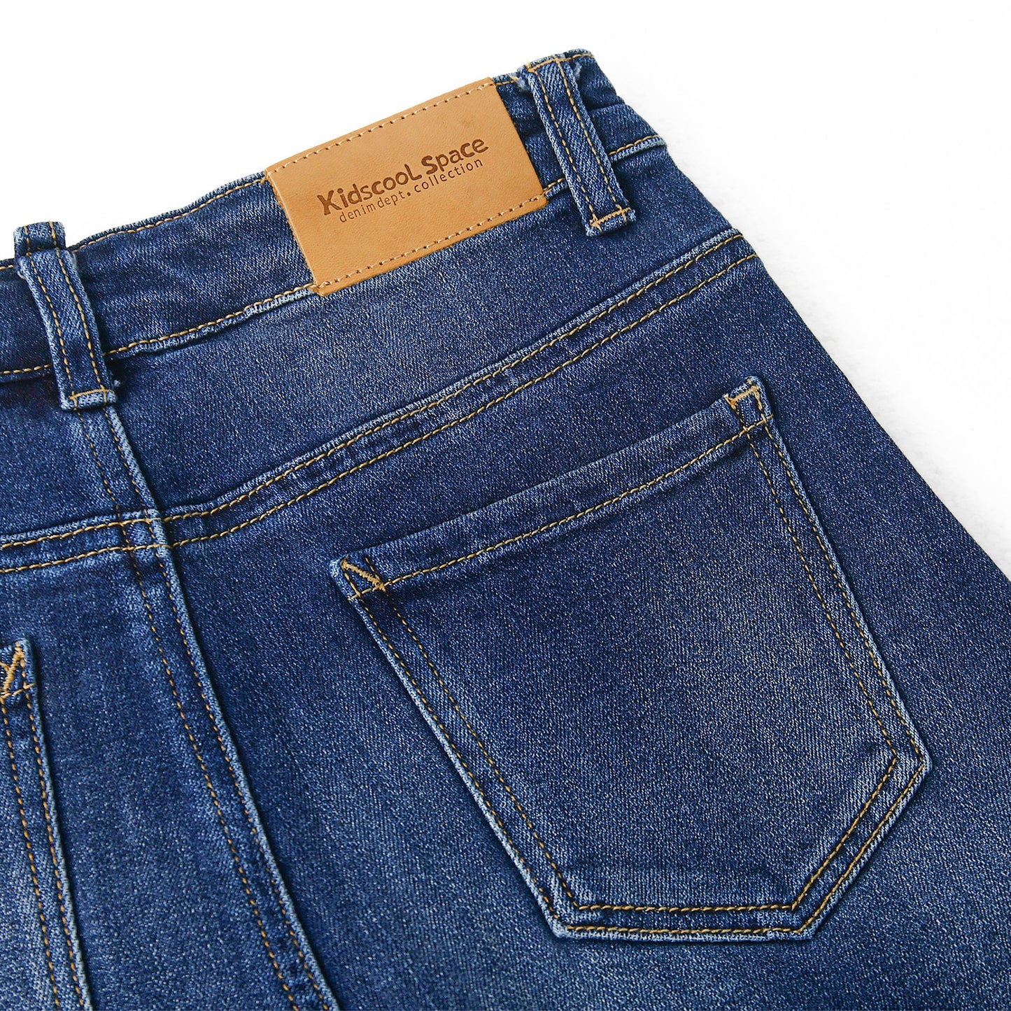Boys Jeans Little Big Elastic Band Inside Simple Desgin Stretchy Denim Pants