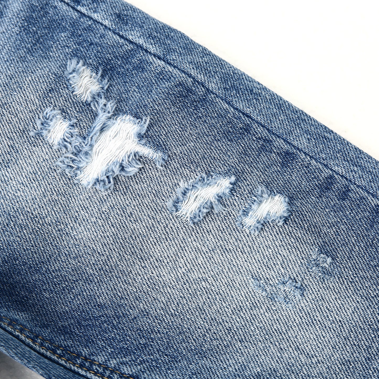18M-6T Baby Little Boys Jeans, Elastic Band Inside Straight Fit Ripped Denim Pants