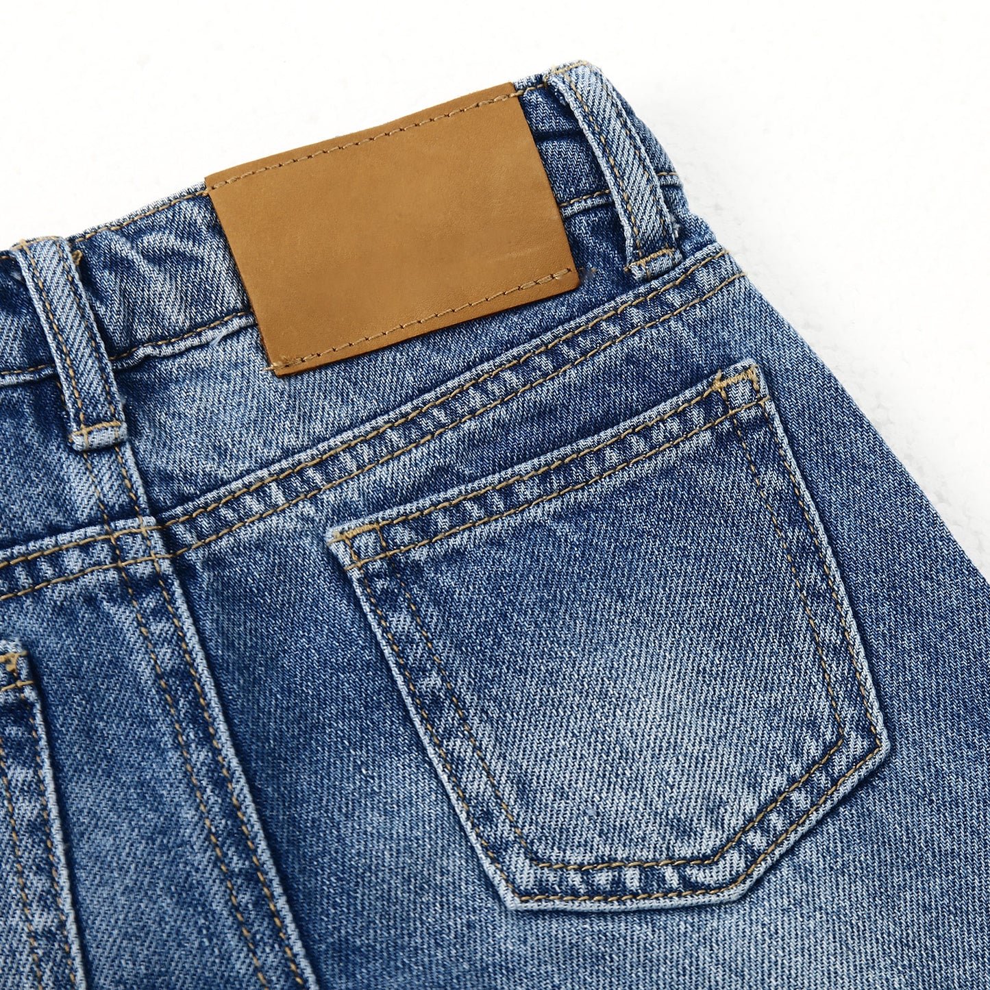 18M-6T Baby Little Boys Jeans, Elastic Band Inside Straight Fit Ripped Denim Pants