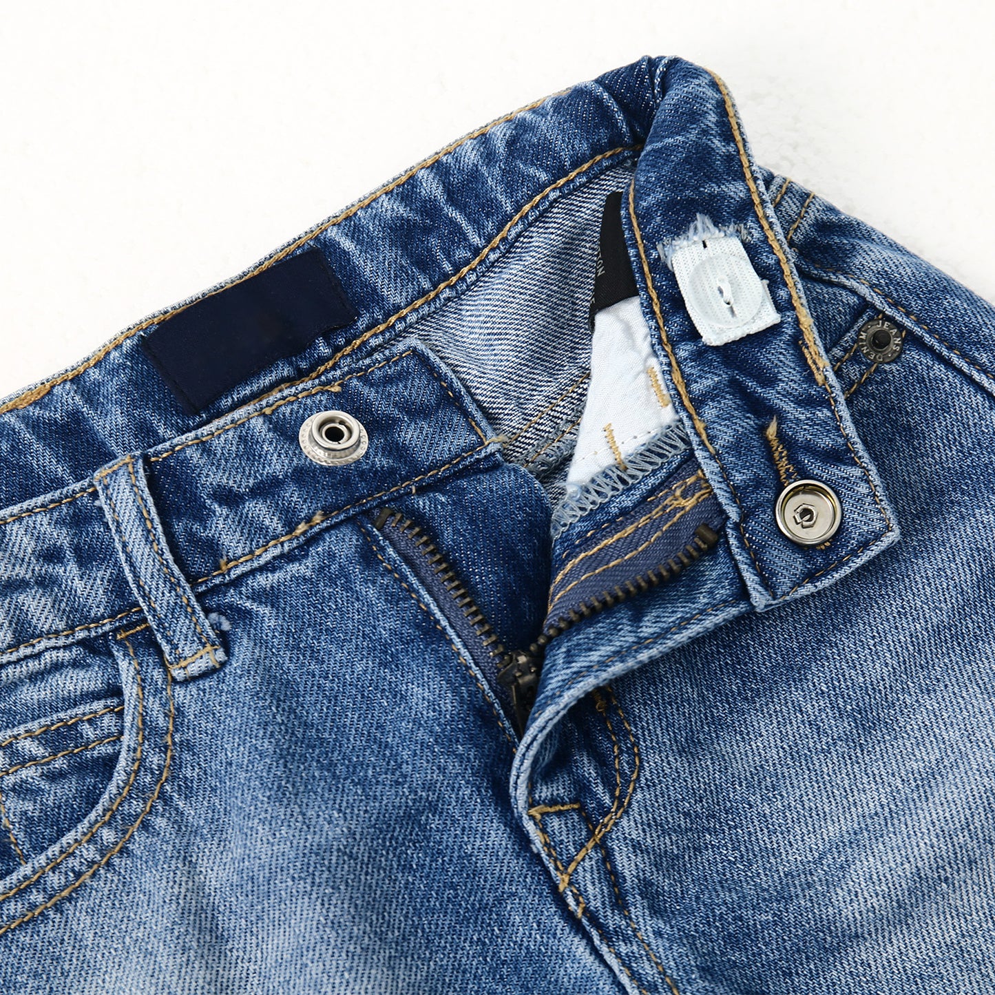 18M-6T Baby Little Boys Jeans, Elastic Band Inside Straight Fit Ripped Denim Pants