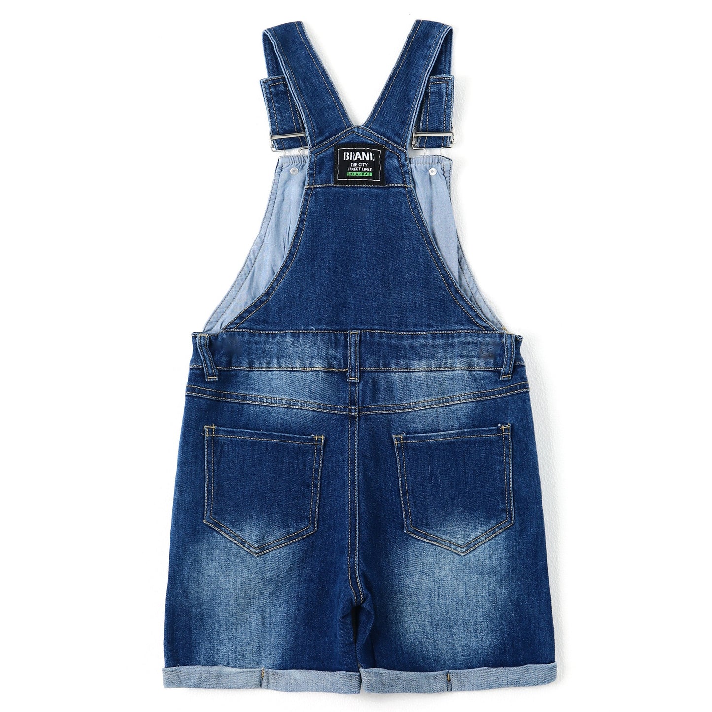 Baby Little Girls Stretchy Denim Shortalls