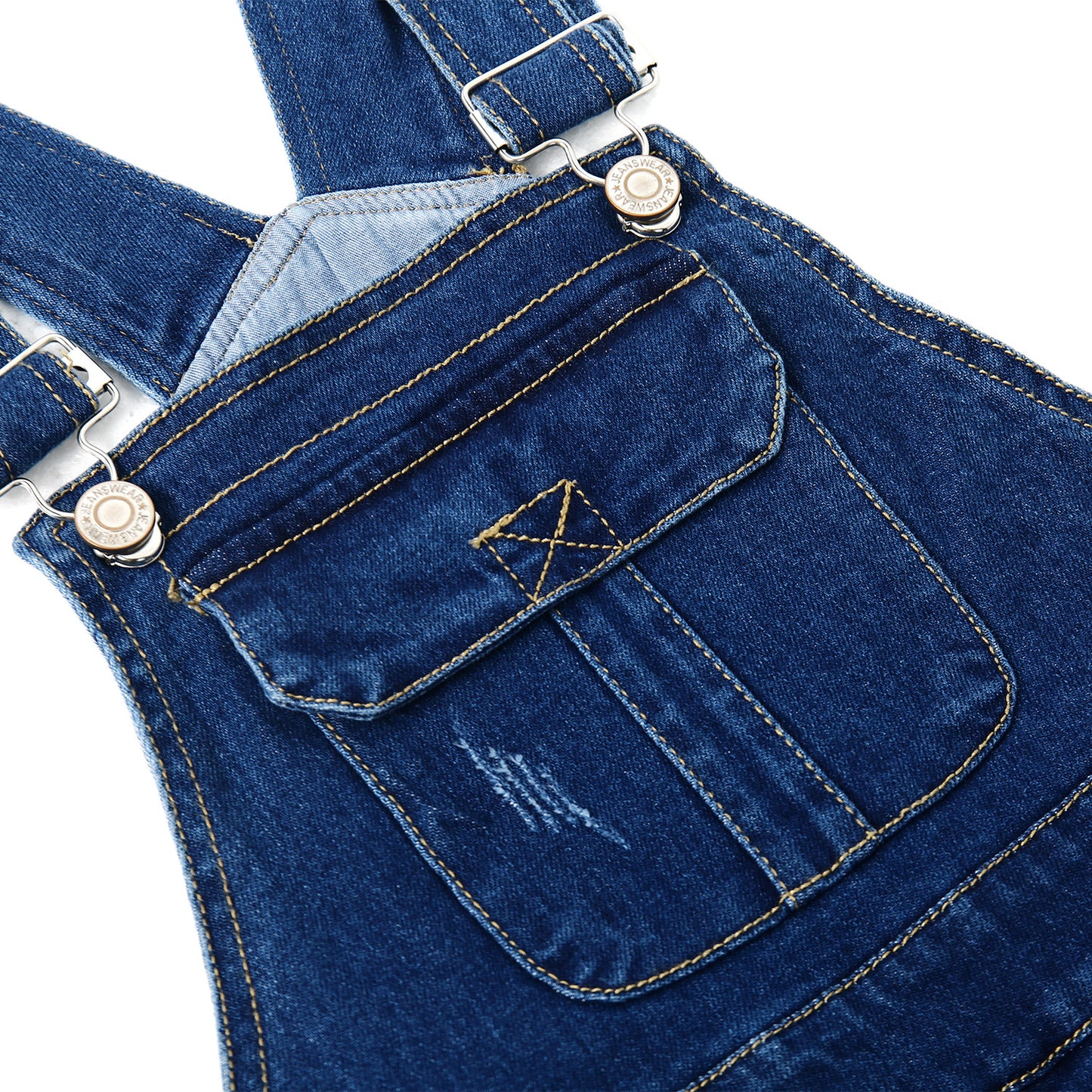 Baby Little Girls Stretchy Denim Shortalls