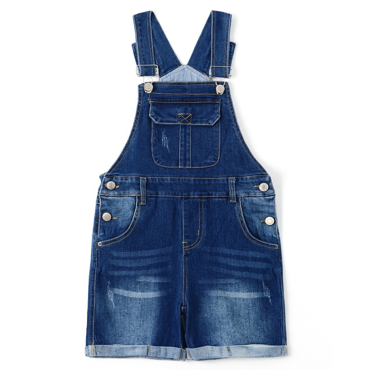 Baby Little Girls Stretchy Denim Shortalls