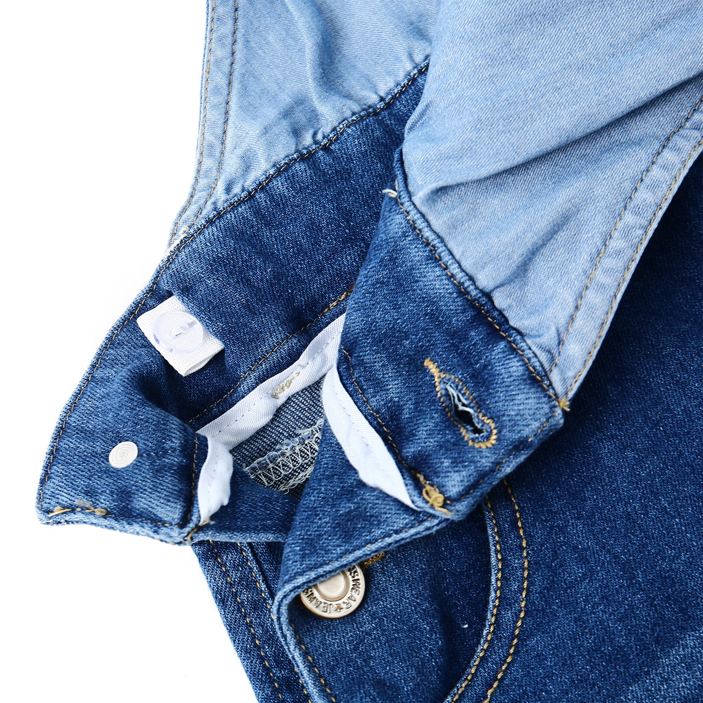 Baby Little Girls Stretchy Denim Shortalls