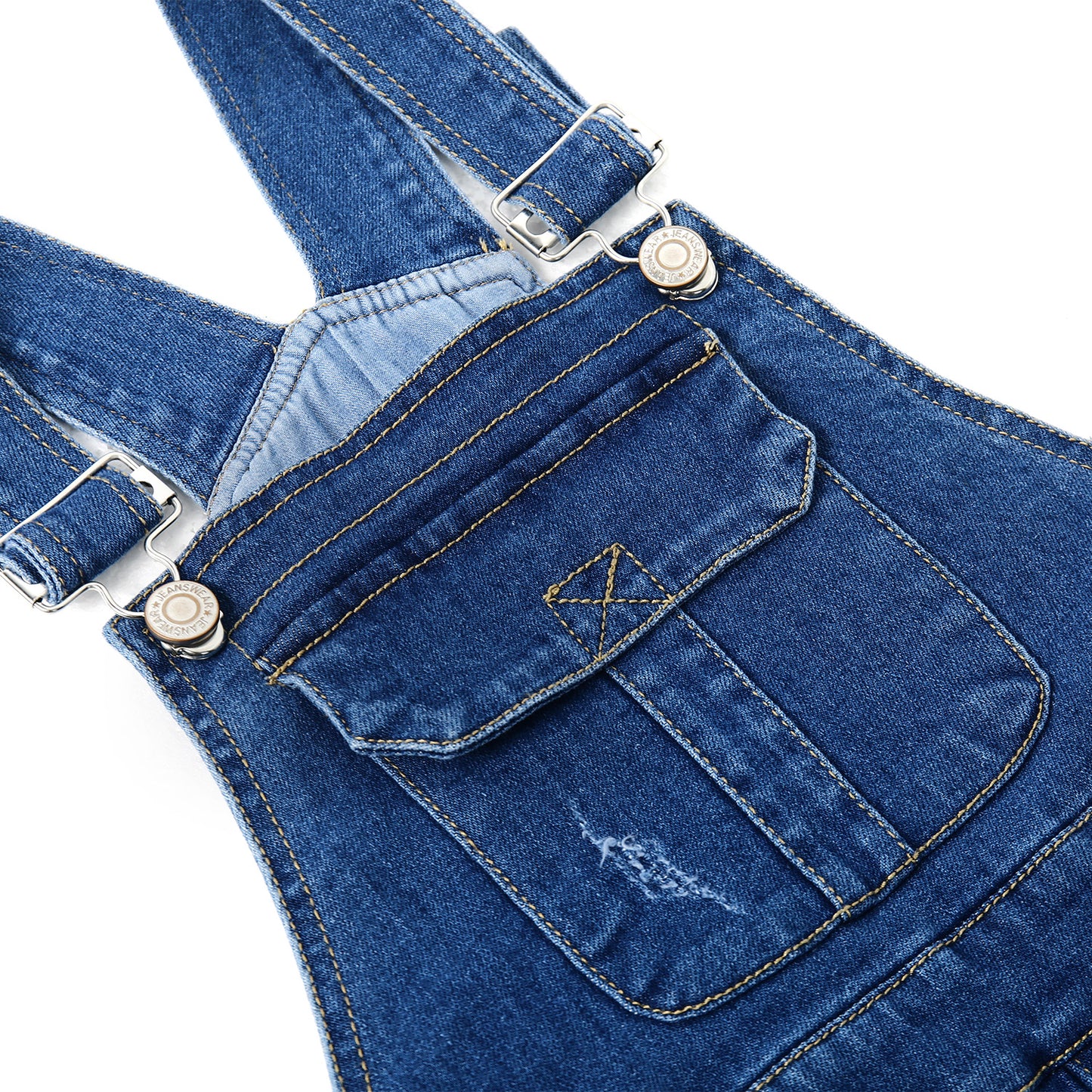 Baby Little Girls Stretchy Denim Shortalls