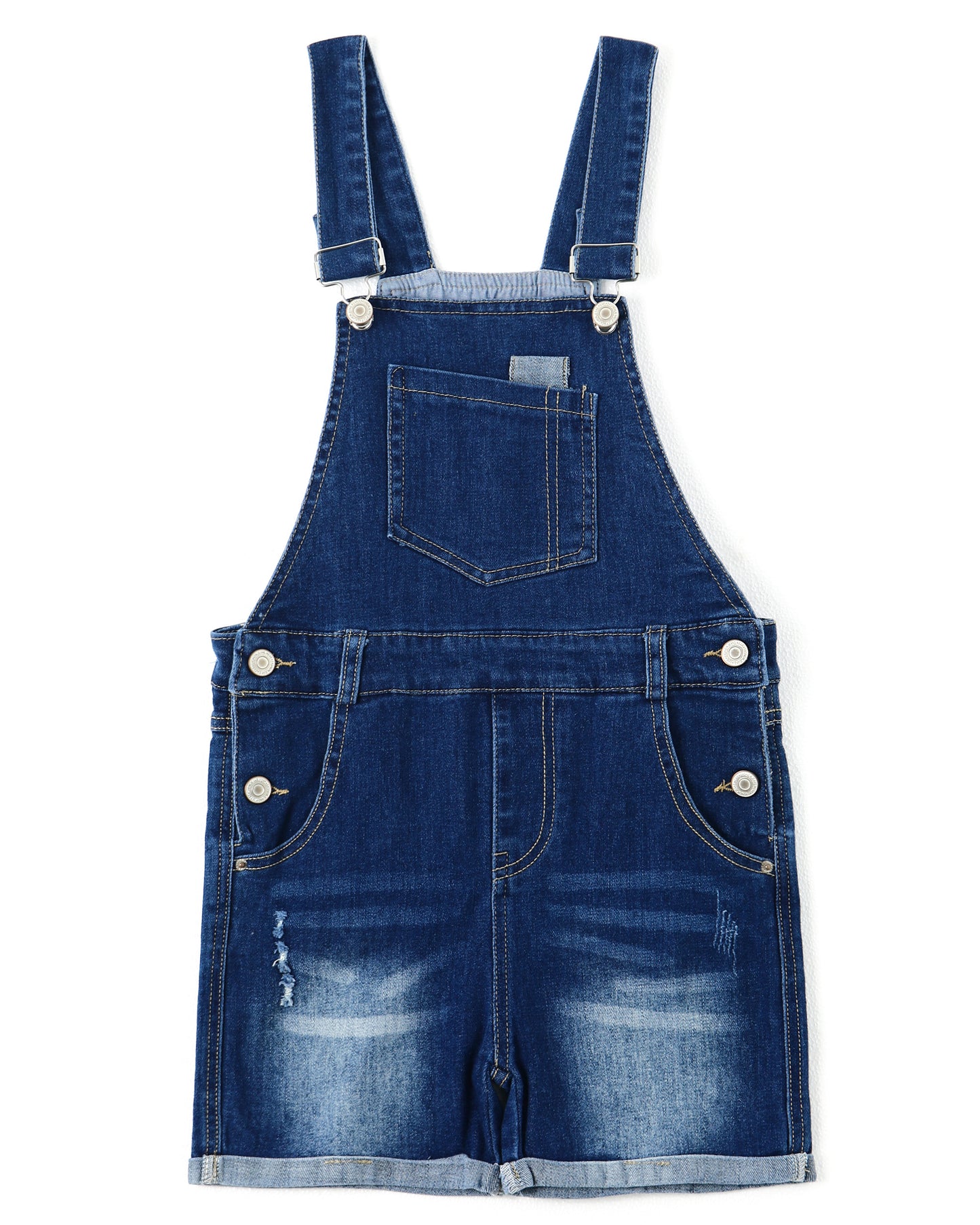 Big Boys Girls Washed Soft Summer Denim Shortalls
