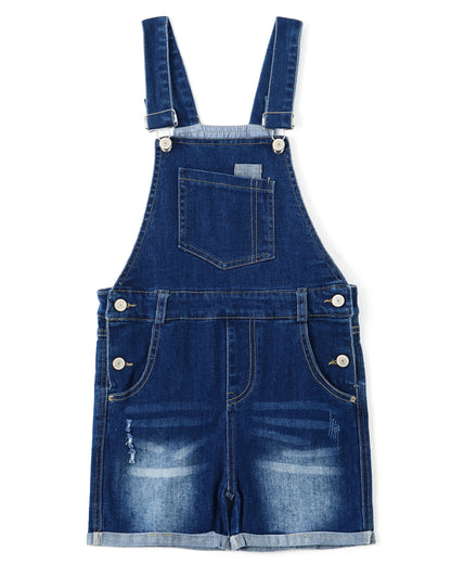 Big Boys Girls Washed Soft Summer Denim Shortalls