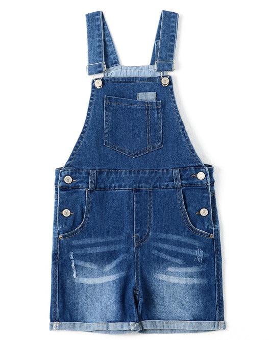 Big Boys Girls Washed Soft Summer Denim Shortalls