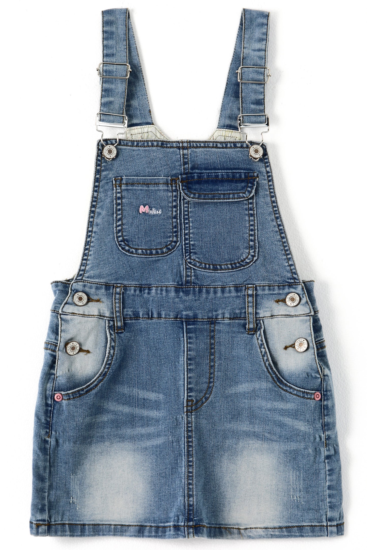 12M-6T Baby Little Girls Skirt,Ripped Soft Strechy Denim Girls Summer Overalls Dress