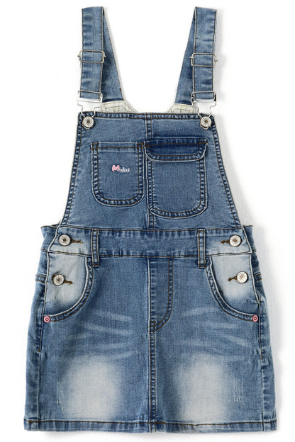 12M-6T Baby Little Girls Skirt,Ripped Soft Strechy Denim Girls Summer Overalls Dress