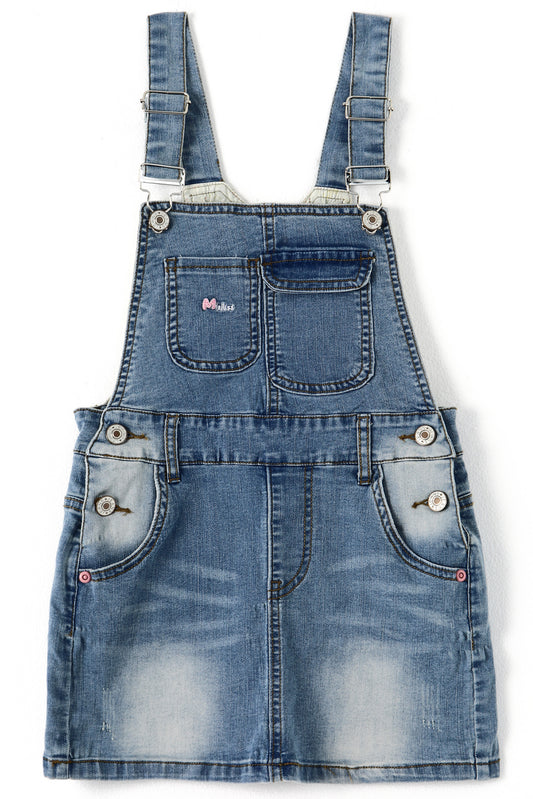 12M-6T Baby Little Girls Skirt,Ripped Soft Strechy Denim Girls Summer Overalls Dress