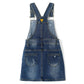 Girls Denim Skirts,Baby Little Big Girls Ripped Soft Stretchy Jeans Overall Dress