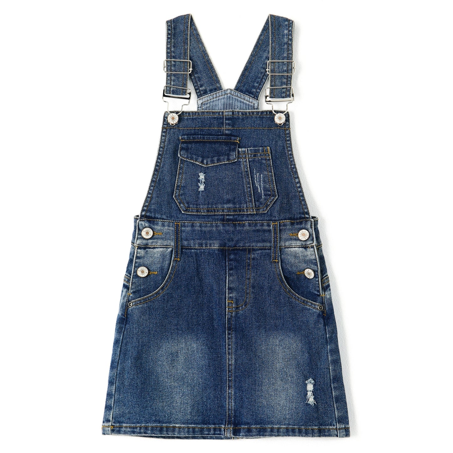 Girls Denim Skirts,Baby Little Big Girls Ripped Soft Stretchy Jeans Overall Dress