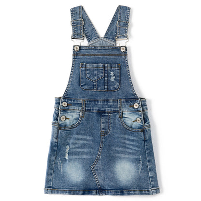 Baby Little Girls Skirt,Ripped Soft Strechy Denim Girls Summer Overalls Dress