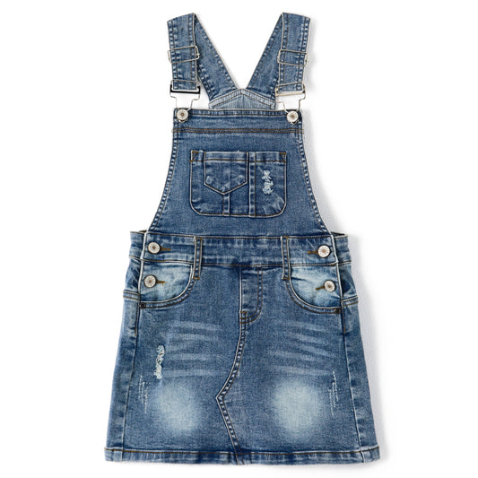 Baby Little Girls Skirt,Ripped Soft Strechy Denim Girls Summer Overalls Dress