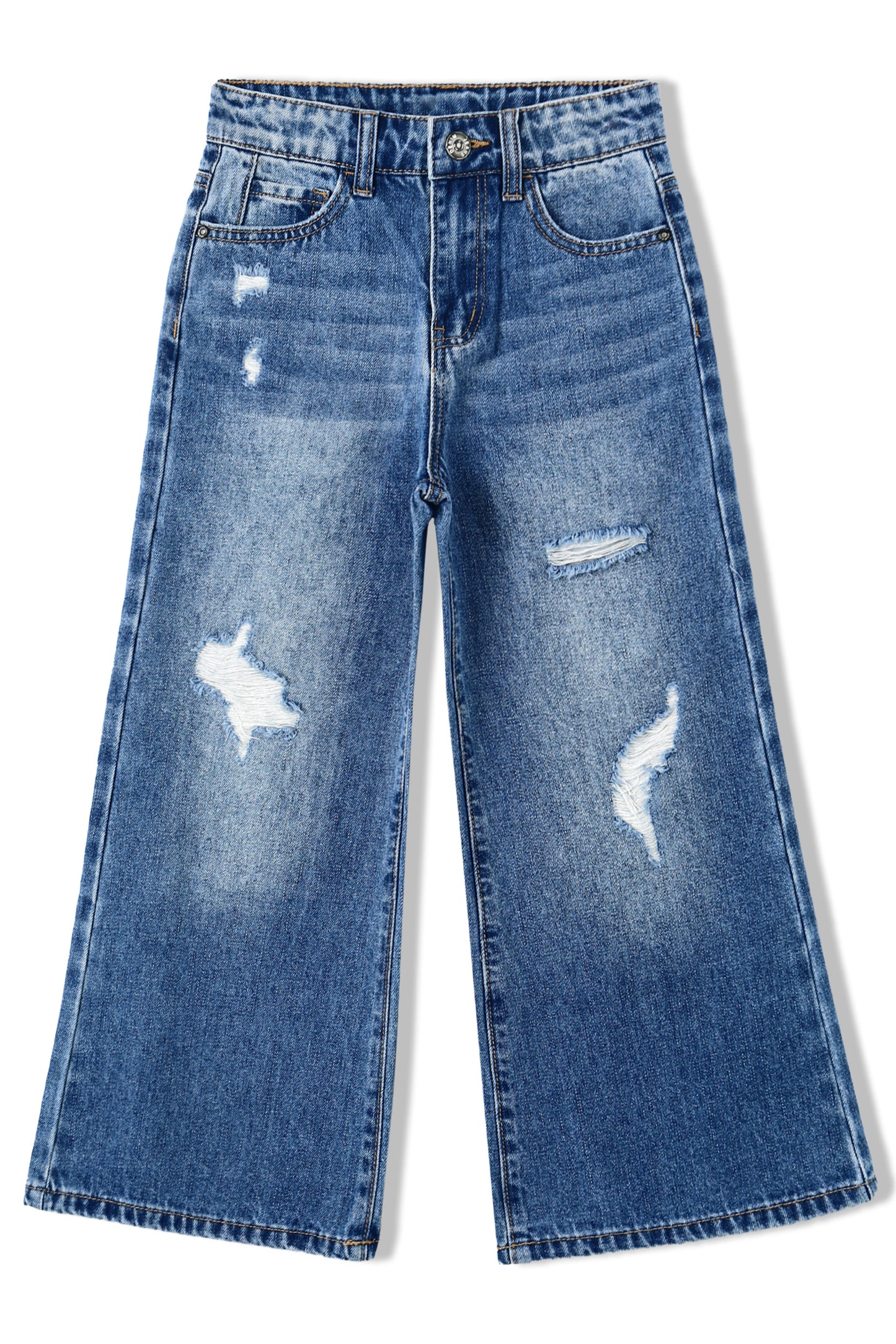 Flare Girl Ripped Wide Leg Summer Denim Pants Jeans