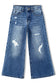 Flare Girl Ripped Wide Leg Summer Denim Pants Jeans