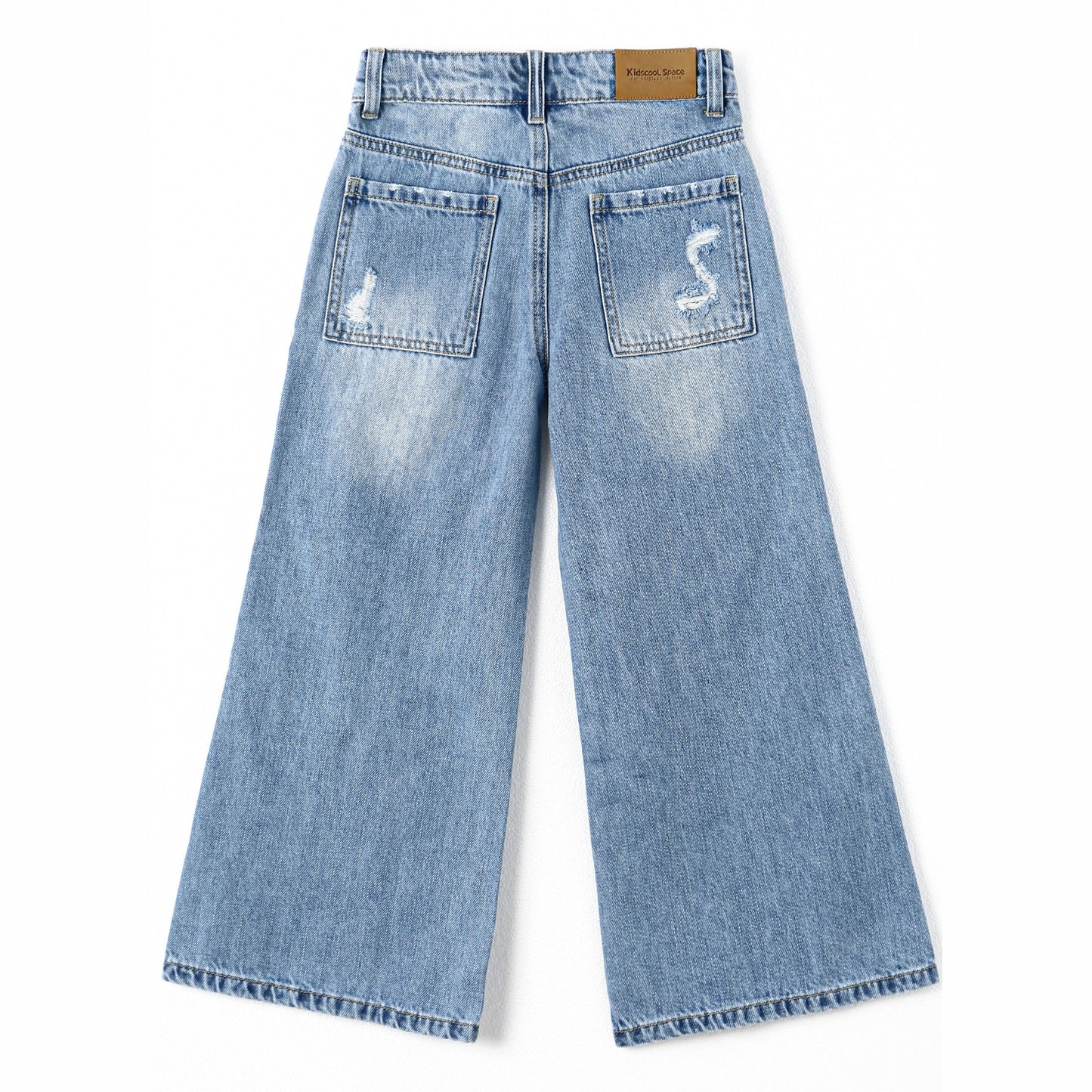 Flare Little Big Girl Ripped Wide Leg Soft Jeans Pants