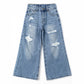Flare Little Big Girl Ripped Wide Leg Soft Jeans Pants