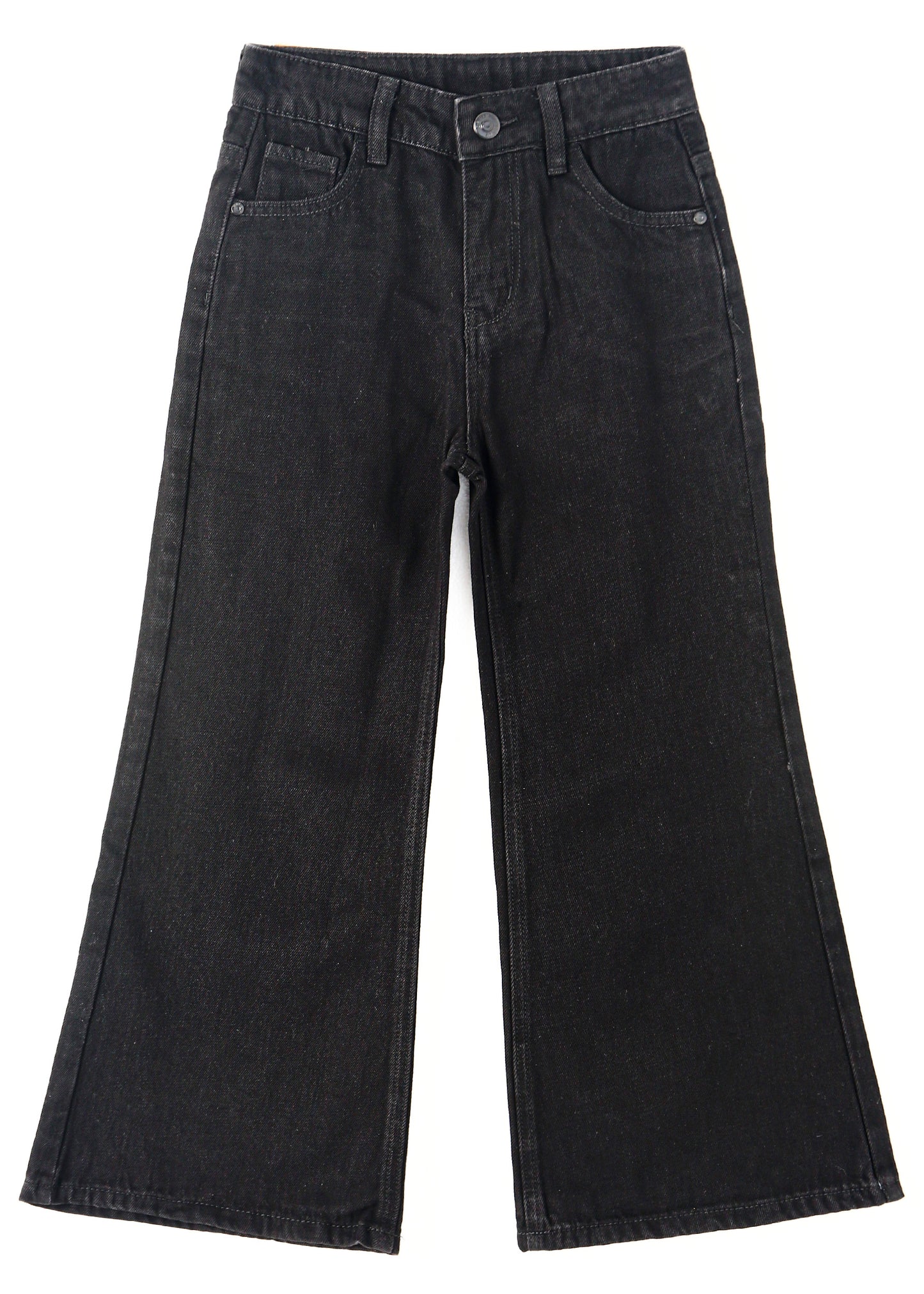 Girls Flare Little Big Distressed Holes Wide Leg Summer Jeans Pants