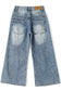 Girls Flare Little Big Distressed Holes Wide Leg Summer Jeans Pants