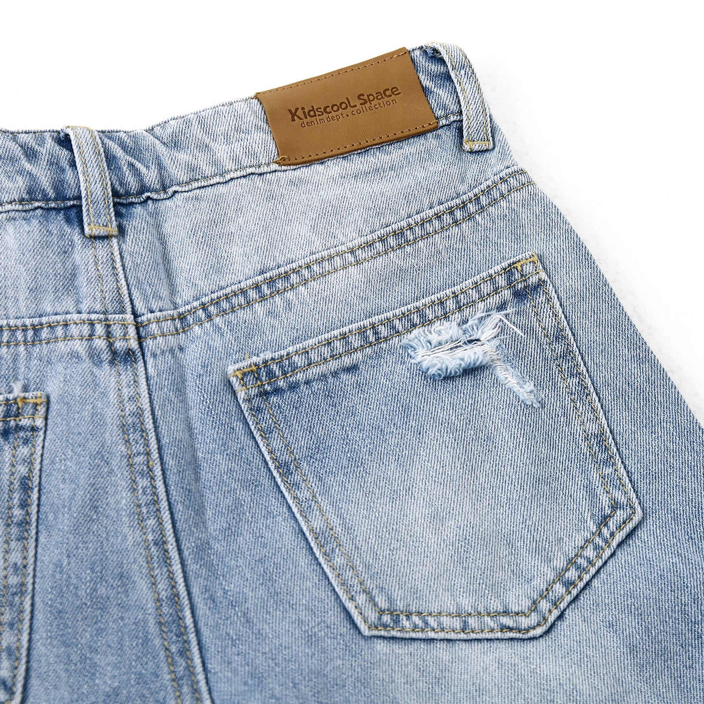 Girls Flare Ripped Wide Leg Soft Jeans