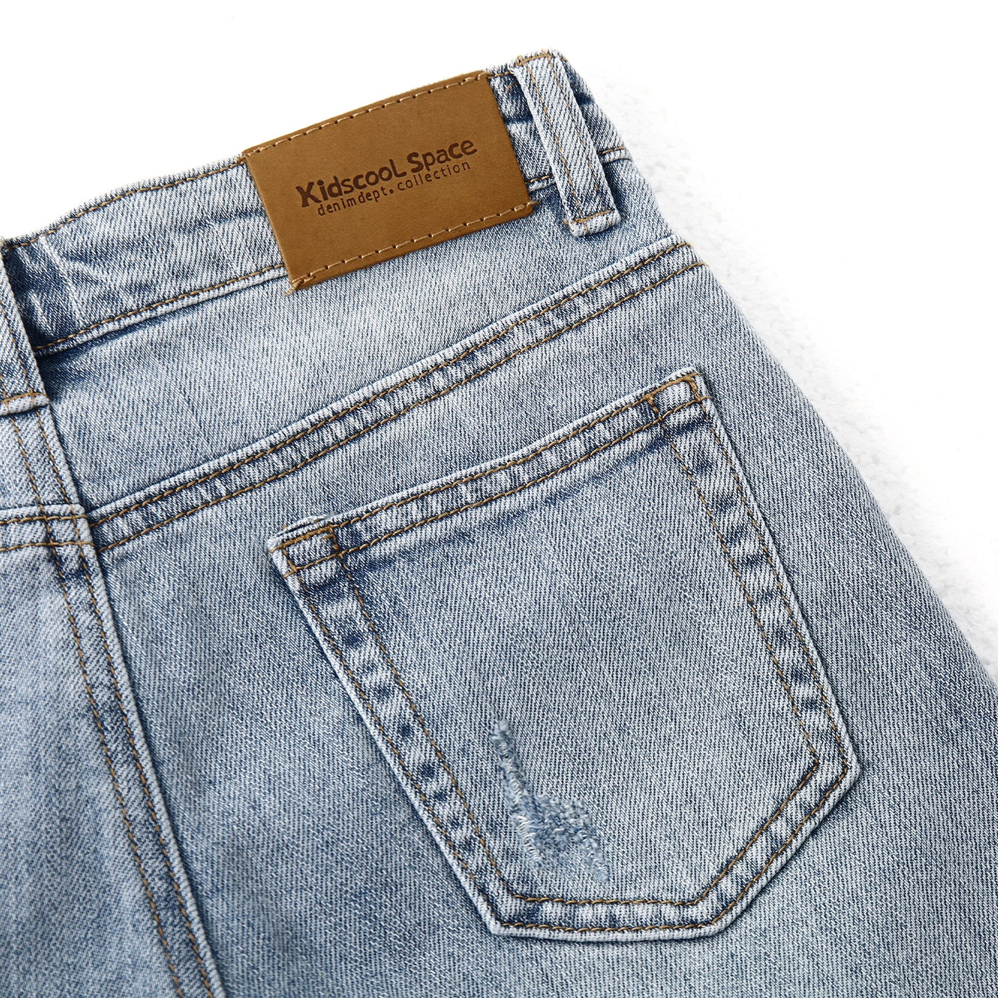 Boys Summer Ripped Soft Elastic Band Half Jean Shorts