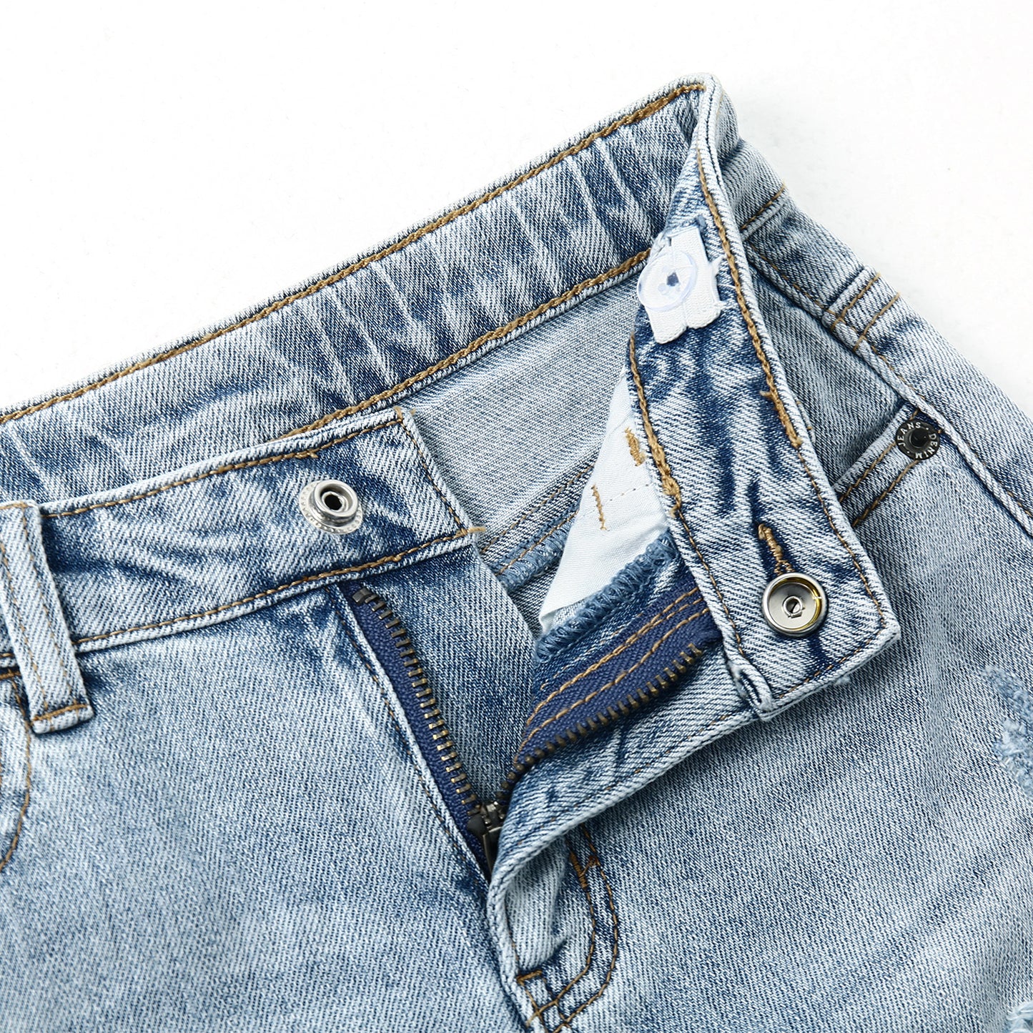 Boys Summer Ripped Soft Elastic Band Half Jean Shorts