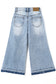 Girls Flare Little Big Girl Ripped Wide Leg Summer Jeans Pants