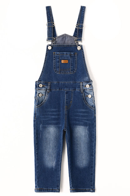 Baby Girls Toddler Boys Adjustable Ripped Fashion Jeans Workwear Overalls