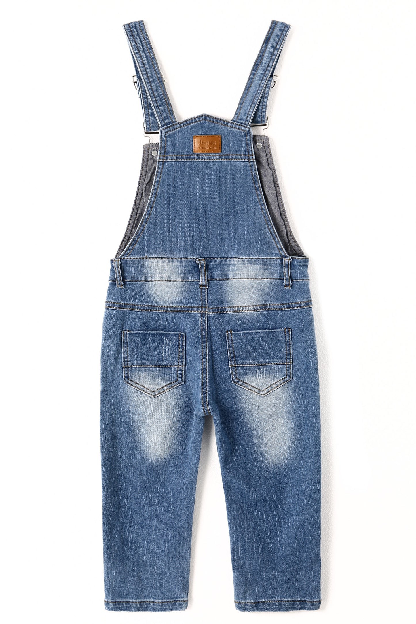 Baby Girls Toddler Boys Adjustable Ripped Fashion Jeans Workwear Overalls