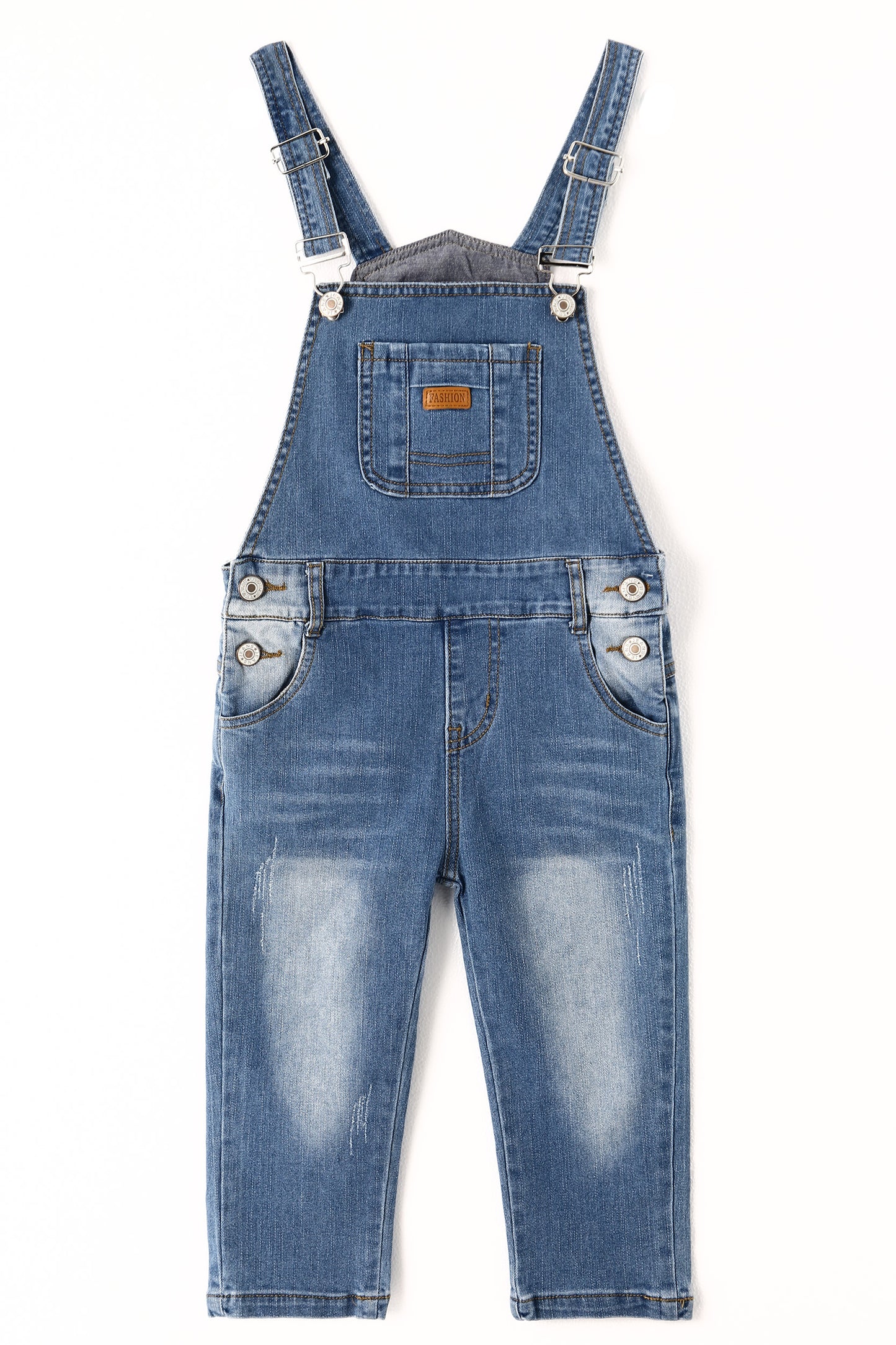 Baby Girls Toddler Boys Adjustable Ripped Fashion Jeans Workwear Overalls