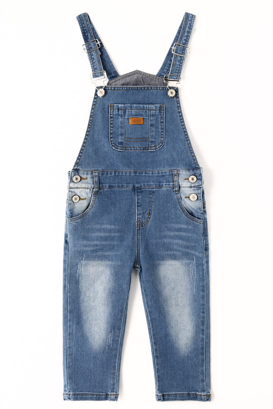 Baby Girls Toddler Boys Adjustable Ripped Fashion Jeans Workwear Overalls