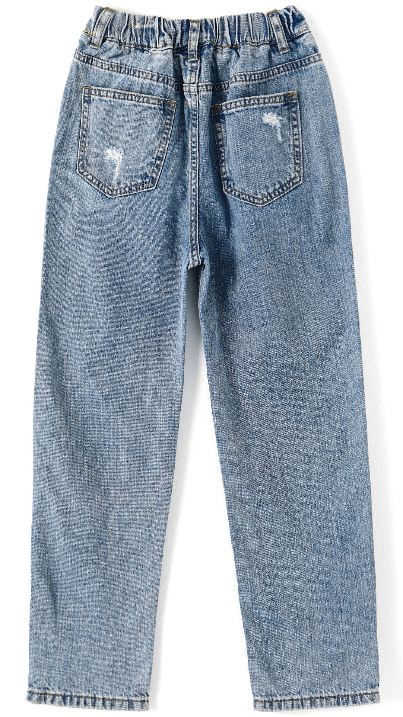 12M-13T Girls Slim Fit Pull On Jeans,Ribbed Waistband Stretch Denim Pants