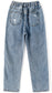 12M-13T Girls Slim Fit Pull On Jeans,Ribbed Waistband Stretch Denim Pants